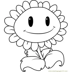 Giant Sunflower Free Coloring Page for Kids