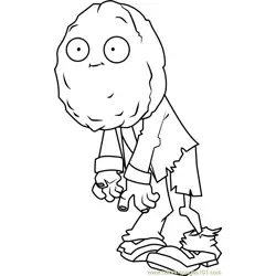 Wall-nut Zombie Free Coloring Page for Kids