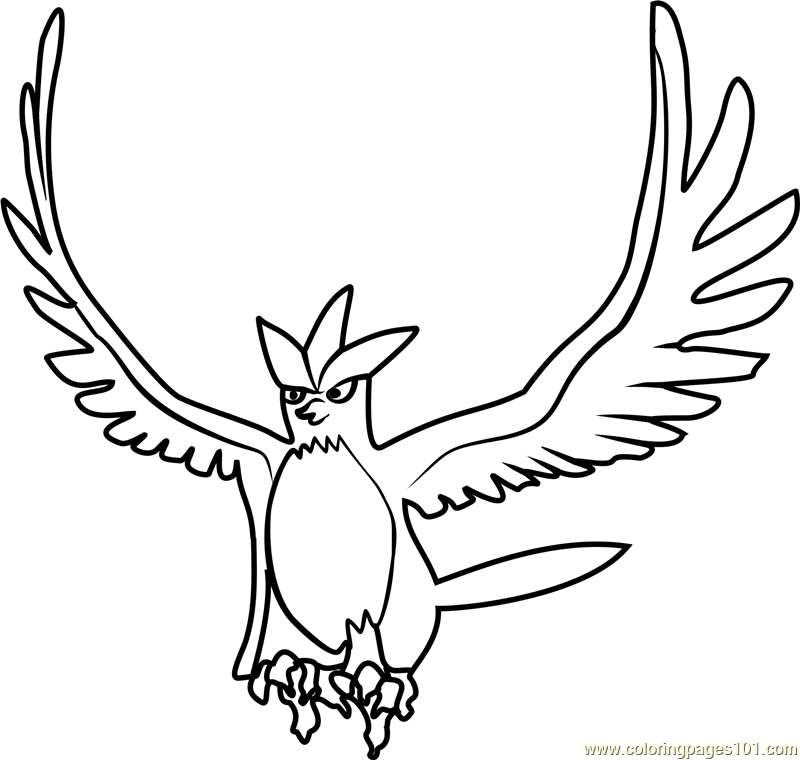 Pokemon Articuno Coloring Pages Sketch Coloring Page