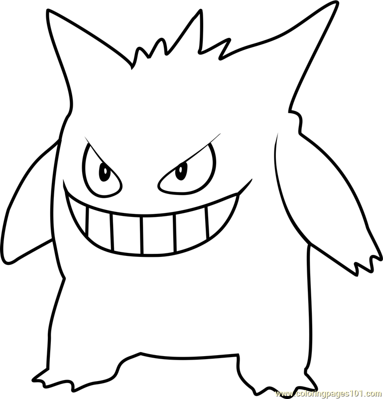 Gengar Pokemon GO Coloring Page - Free Pokémon GO Coloring Pages