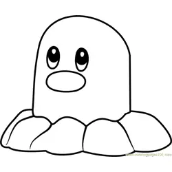 Diglett Pokemon GO Free Coloring Page for Kids