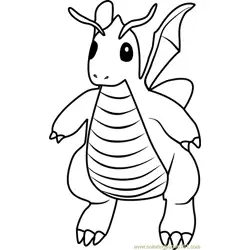 Dragonite Pokemon GO Free Coloring Page for Kids