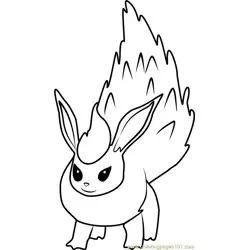 Flareon Pokemon GO Free Coloring Page for Kids