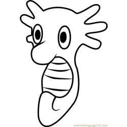 Horsea Pokemon GO Free Coloring Page for Kids