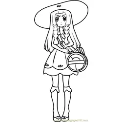 Lillie Pokemon Sun and Moon Free Coloring Page for Kids
