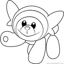 Stufful Pokemon Sun and Moon Free Coloring Page for Kids