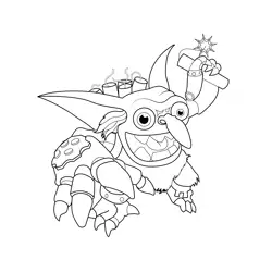 Boomer Skylanders Spyros Adventure Free Coloring Page for Kids