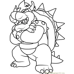 King Koopa Free Coloring Page for Kids