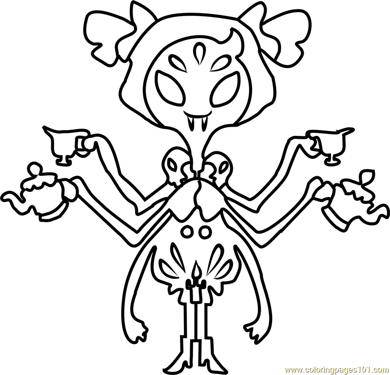 Muffet Undertale Coloring Page - Free Undertale Coloring Pages