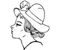 Young Girl In A Hat With Feather