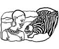 African Lady And Zebra