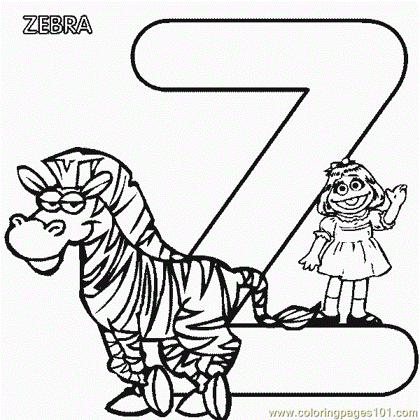Abc Letter Z Zebra Sesame Street Prairie Coloring Pages 7 ...