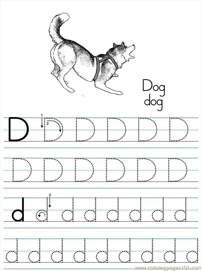 Coloring Pages Alphabet Abc Letter D Dog Coloring Pages 7 ...
