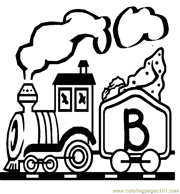 free printable coloring image Alphabeth Trains Coloring Page 02