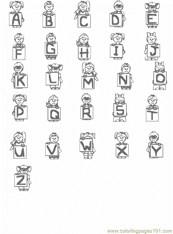 Coloring Pages Alphabet With Kids Coloring Pages 7 Com (Education