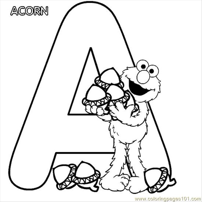 Coloring Pages Elmo Alphabet A Coloring Page (Education > Alphabets