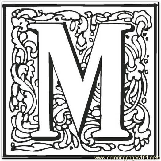 calligraphy alphabet letters coloring book pages free - photo #50