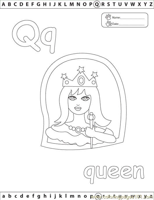 q is for queen printable coloring pages - photo #10