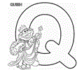 Abc Letter Q Queen Sesame Street Zoe Coloring Pages 7 Com