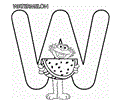 Abc Letter W Watermelon Sesame Street Zoe Coloring Pages 7 Com