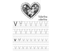Alphabet Abc Letter V Valentine Coloring Pages 7 Com