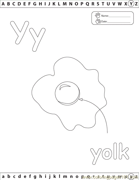 free printable coloring image Y Yolk Edu