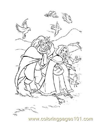Beauty   Beast Coloring Pages on Printable Coloring Page Beauty 12  Cartoons   Beauty And The Beast