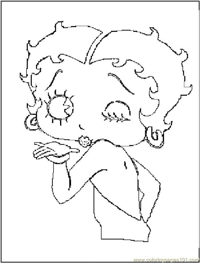 Coloring Pages Bettyboop Valentine (Cartoons > Betty Boop) - free ...