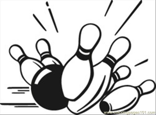 free printable coloring image Bowling Pins