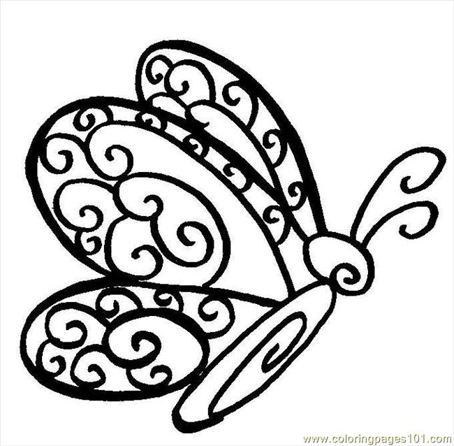 Coloring Pages Lowtail Butterfly Side View L (Insects > Butterfly ...