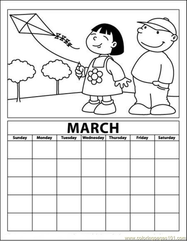 calendar coloring pages - photo #5