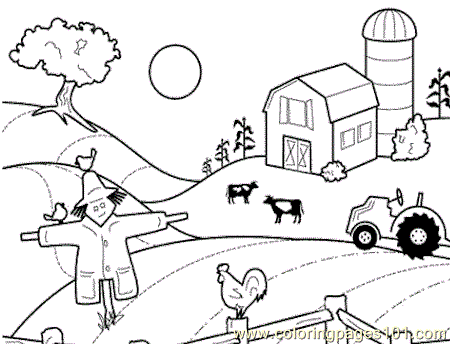 Coloring Pages Farm house (Birds > Chicks, Hens and Roosters) - free