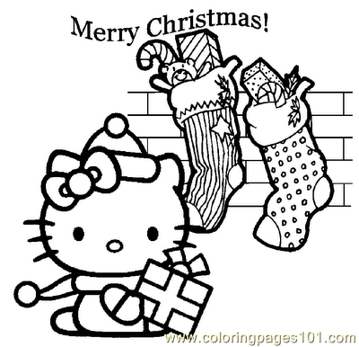 Coloring Pages Online on Printable Coloring Page Disney Hello Kitty Christmas Coloring Page