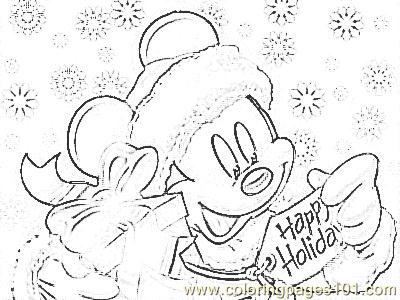 free printable coloring image Disney Christmas Coloring