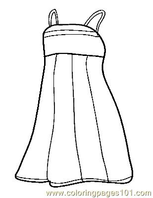 Dress coloring page - Free Printable Coloring Pages