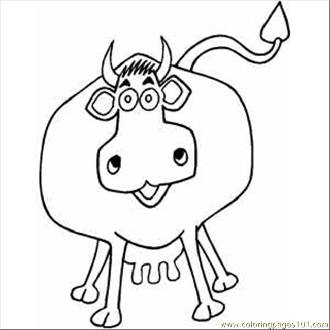 Easy Cow Head Coloring Coloring Pages