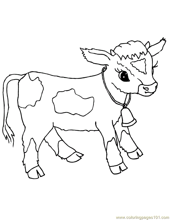 Coloring Pages Baby cow (Animals > Cow) - free printable coloring page