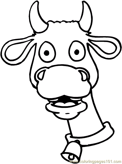 free printable coloring page Cow Funny Face (Animals > Cow)