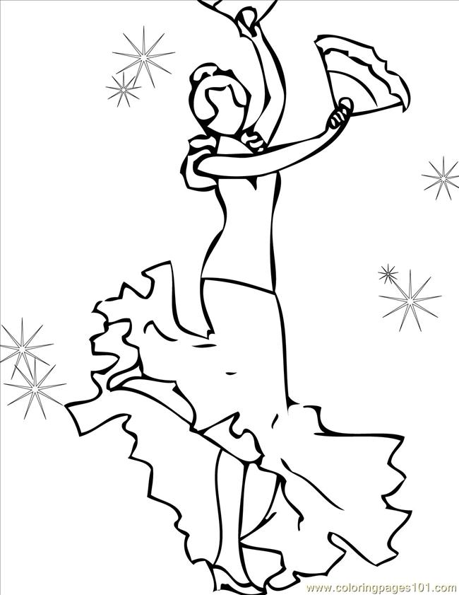 Coloring Pages Flamenco Ink (Entertainment > Dancing) - free printable coloring page online
