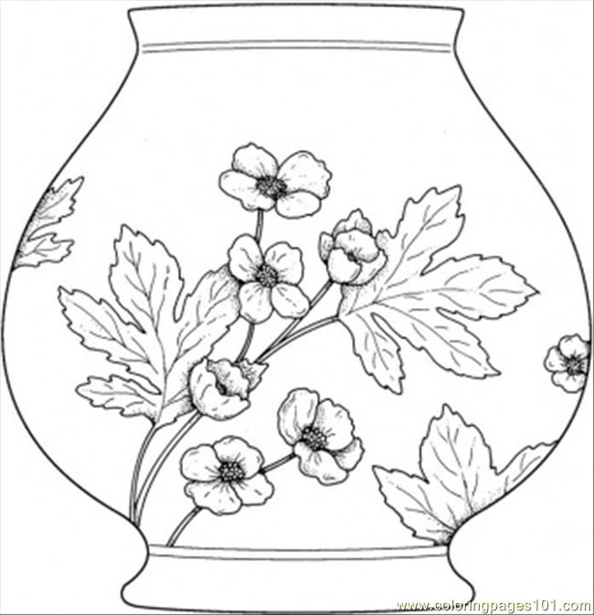 Coloring Pages Vase (Other > Decorations) free printable coloring