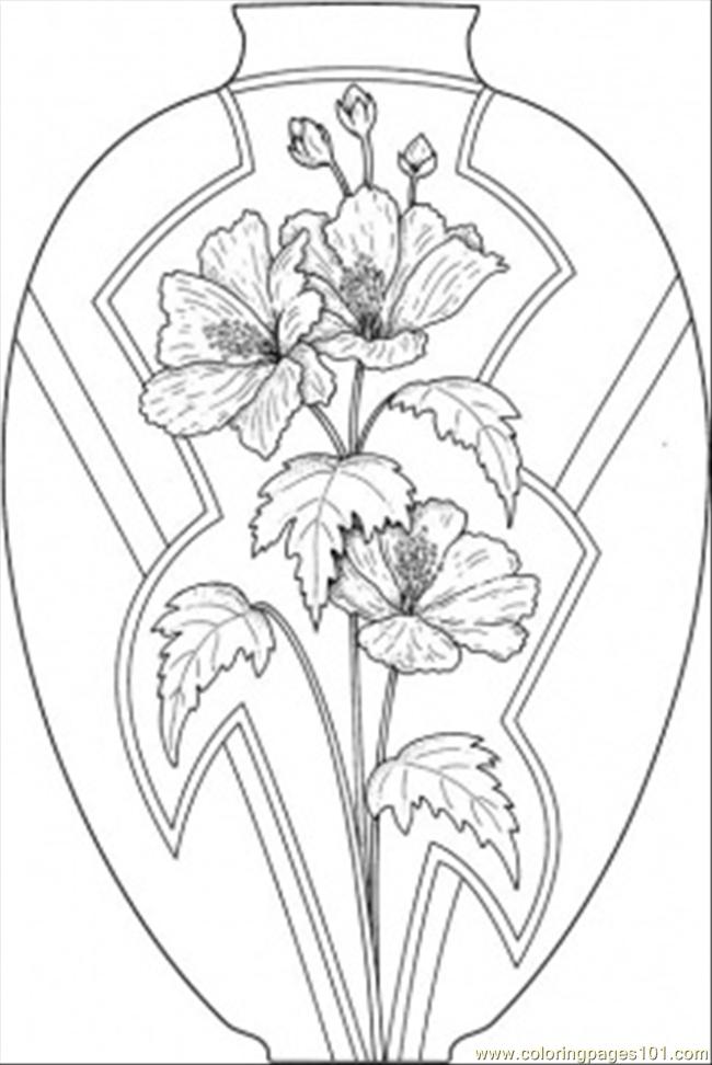 coloring pages of flowers in vase. Color this Page Online! free