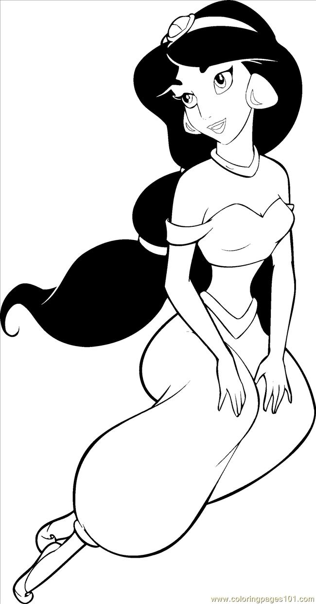 free printable coloring image Princesses Jasmine Coloring