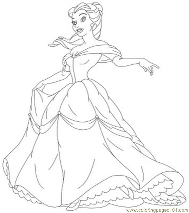 coloring pages disney princesses belle. Color this Page Online! free