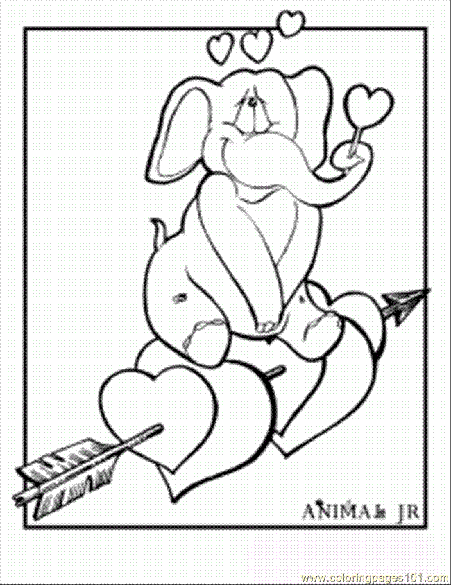 valentine elephant coloring pages - photo #4