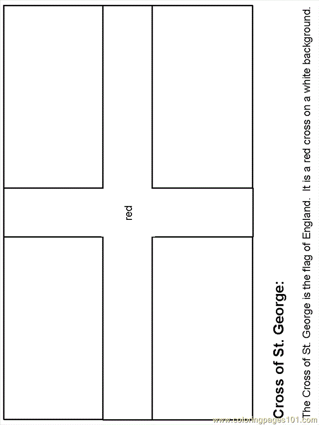 free printable coloring image Englflag6