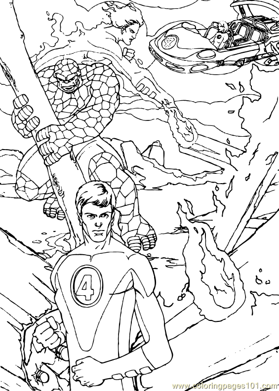 Coloring Pages Fantastic Four Coloring Page (4) (Cartoons > Fantastic ...