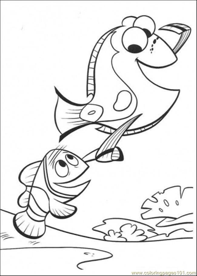 free printable coloring image Dory And Nemo