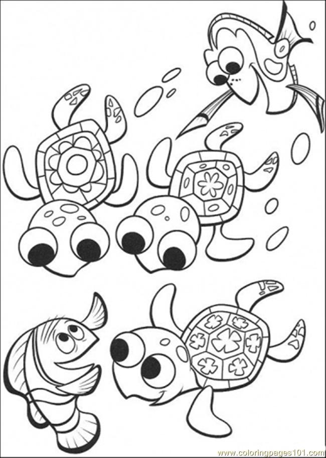 free printable coloring image Nemo And Friends