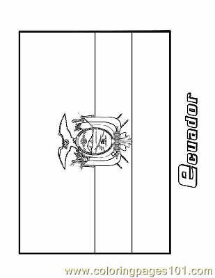 Coloring Pages Ecuador (Education > Flags) - free printable coloring
