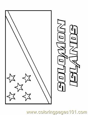 Coloring Pages Solomon Islands (Education > Flags) - free printable